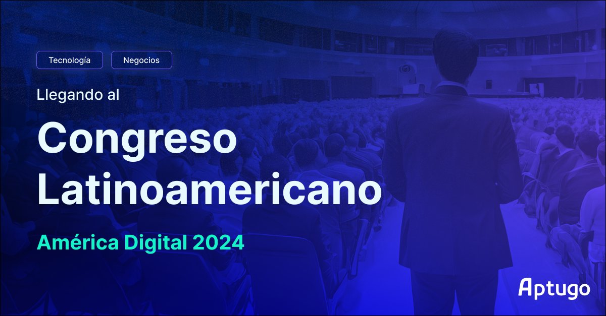 🚀 ¡Estamos emocionados de participar en el 9° Congreso Latinoamericano de Tecnología y Negocios America Digital 2024 en Santiago de Chile! @americadigital2  🌟 ¡Compartiremos experiencias con líderes de la comunidad! #TransformaciónDigital #CongresoAmericaDigital #Aptugo