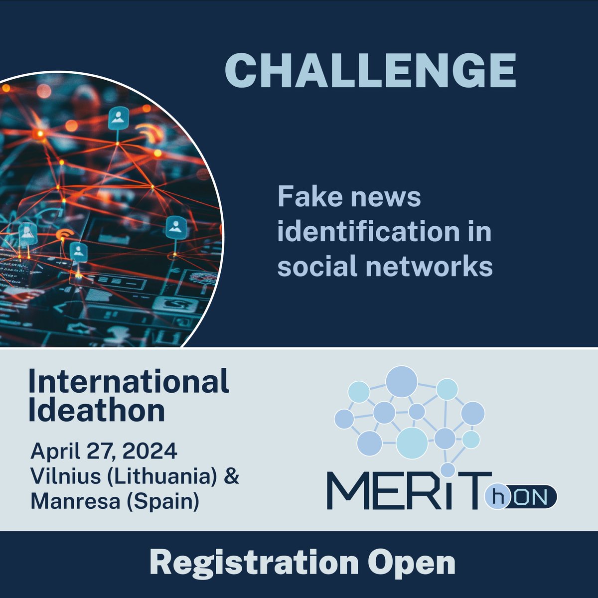 6️⃣💡 Fake news identification in social networks. #MERIThONChallenges #MERIT #Ideathon ⤵️ digitalmerit.eu/merithon/propo…