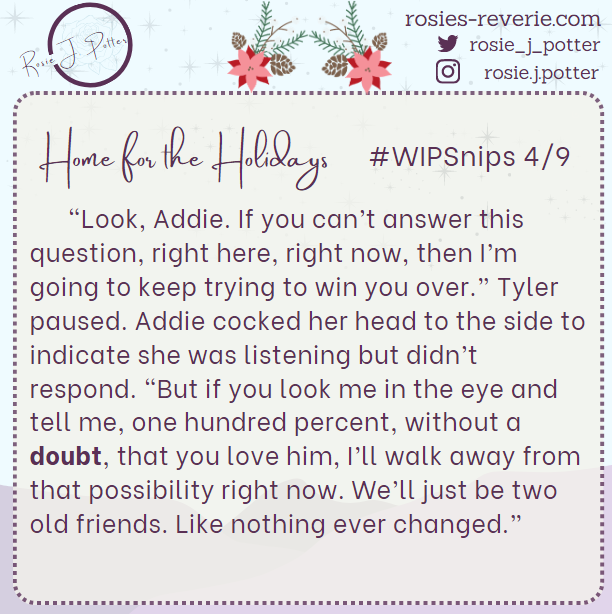 Addie's out here having to make choices (because it's not that kind of romance)

#amquerying #WIPSnips #amwriting #writingcommunity #romancelandia