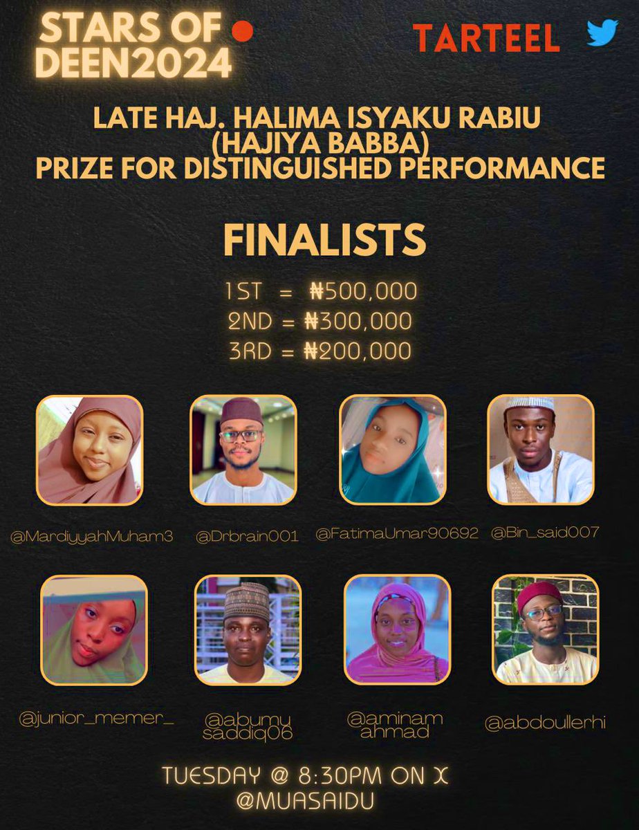 drmuasaidu's tweet photo. 🚨 STARS OF DEEN FINALISTS:

Tonight Space at 8:30PM
May. The. Best. Reciter. Win. 💰 https://t.co/oxSv2DbTzB