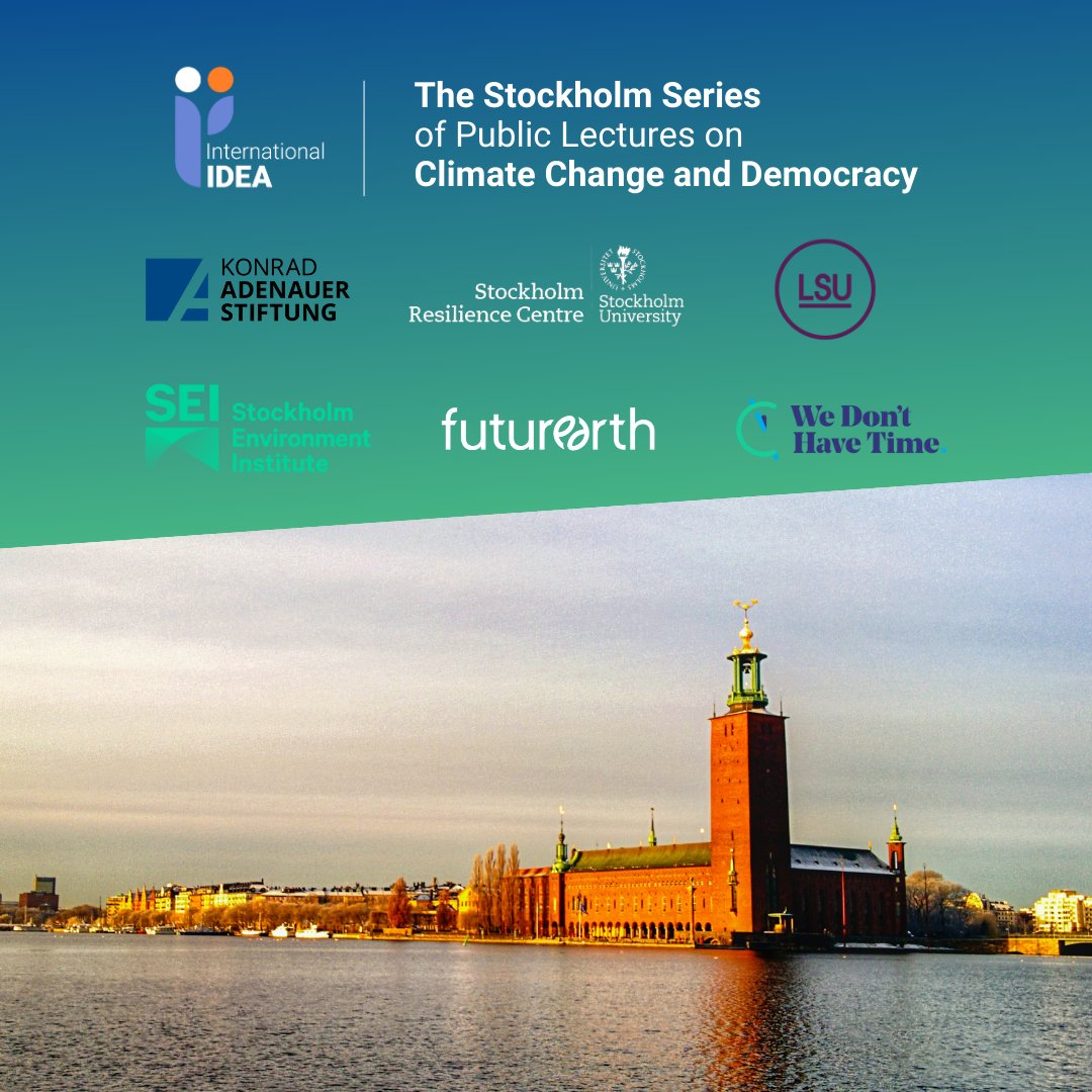 EVENT | Join us for the kickoff of the #StockholmSeries.  

Engage with leading experts @jkingy, @vgalaz and @KevinCasasZ to explore the connection between climate change and democracy.

📅 Tuesday 23 April, 16:30 CET
📍@Int_IDEA HQ, Stockholm
🔗Register: buff.ly/49w64XZ