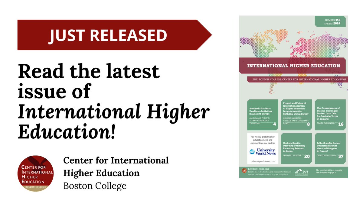 We are delighted to share International Higher Education #118, our Spring 2024 issue. Our editorial focuses on the crucial topic of threats to academic freedom (a topic which will no doubt feel salient to many of you).