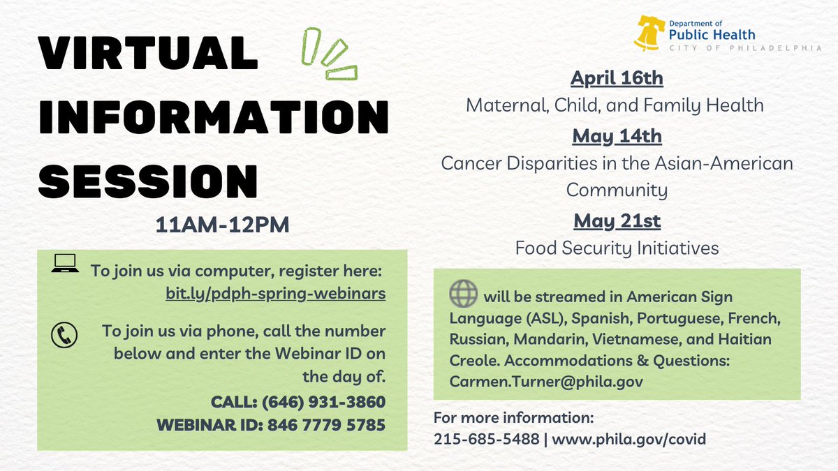 Join us for our next virtual information session Tuesday, April 16, at 11:00 a.m. Register here: bit.ly/pdph-spring-we…