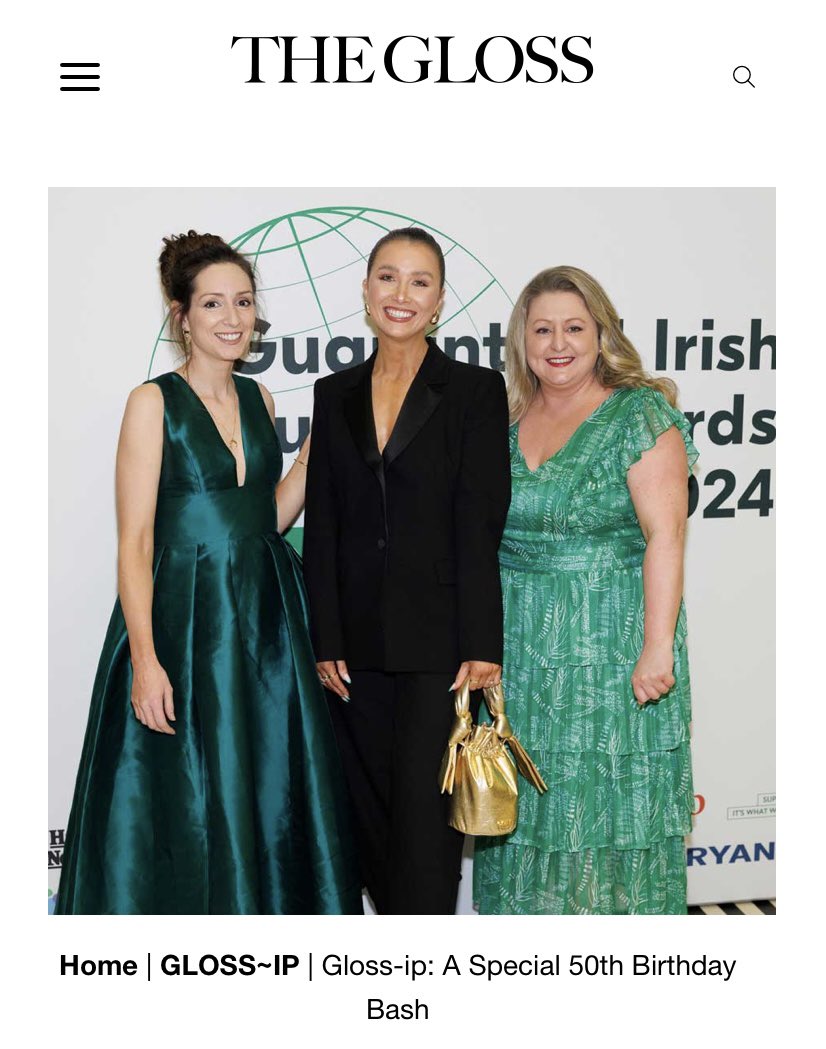 Thank you to @TheGlossMag for featuring our annual Business Awards 🤩 Gloss-ip: A Special 50th Birthday Bash thegloss.ie/gloss-ip-a-spe… via @theglossmag