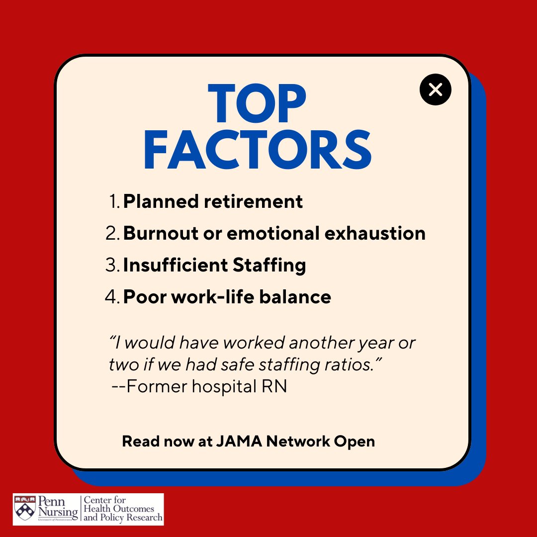 Jane Muir, PhD, MSHP, RN (she/her) (@janemuir__) on Twitter photo 📢New publications out today in <a href="/JAMANetworkOpen/">JAMA Network Open</a> ! #1 "Top Factors in Nurses Ending Health Care Employment Between 2018 and 2021". Read here jamanetwork.com/journals/jaman… <a href="/JPoratDahler/">Josh Porat</a> @NurseNikpour <a href="/k_lasater/">Karen Lasater PhD RN FAAN (she/her)</a> & Kathryn Leep-Lazar <a href="/Penn_CHOPR/">Center for Health Outcomes and Policy Research</a> <a href="/PennLDI/">Penn LDI</a> 📢New publications out today in <a href="/JAMANetworkOpen/">JAMA Network Open</a> ! #1 "Top Factors in Nurses Ending Health Care Employment Between 2018 and 2021". Read here jamanetwork.com/journals/jaman… <a href="/JPoratDahler/">Josh Porat</a> @NurseNikpour <a href="/k_lasater/">Karen Lasater PhD RN FAAN (she/her)</a> & Kathryn Leep-Lazar <a href="/Penn_CHOPR/">Center for Health Outcomes and Policy Research</a> <a href="/PennLDI/">Penn LDI</a>