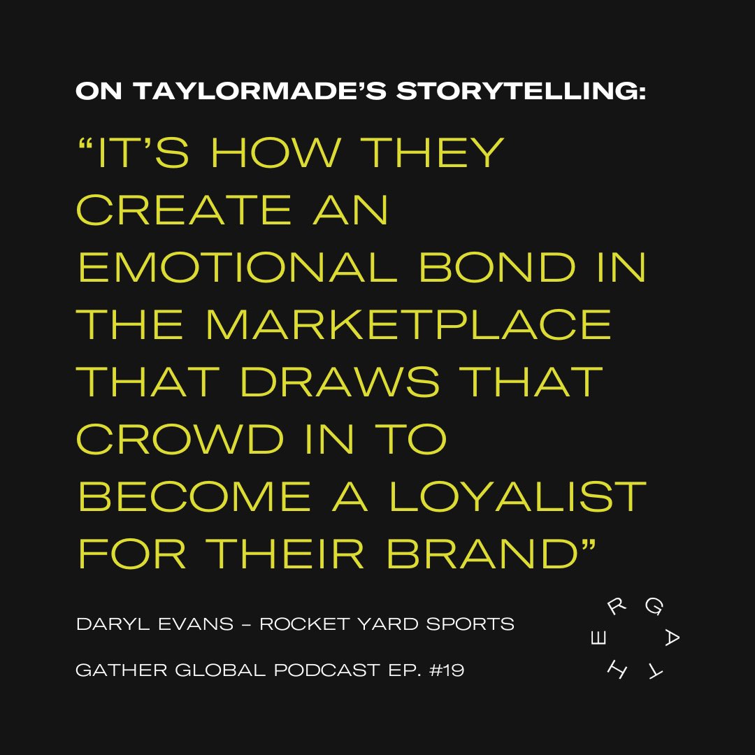 From our first podcast with Daryl Evans from <a href="/RocketYardSport/">Rocket Yard</a> 

On how brands can use storytelling in their marketing strategy he said the below. To listen to this whole episode, click below:

gather.golf/posts/gather-g…