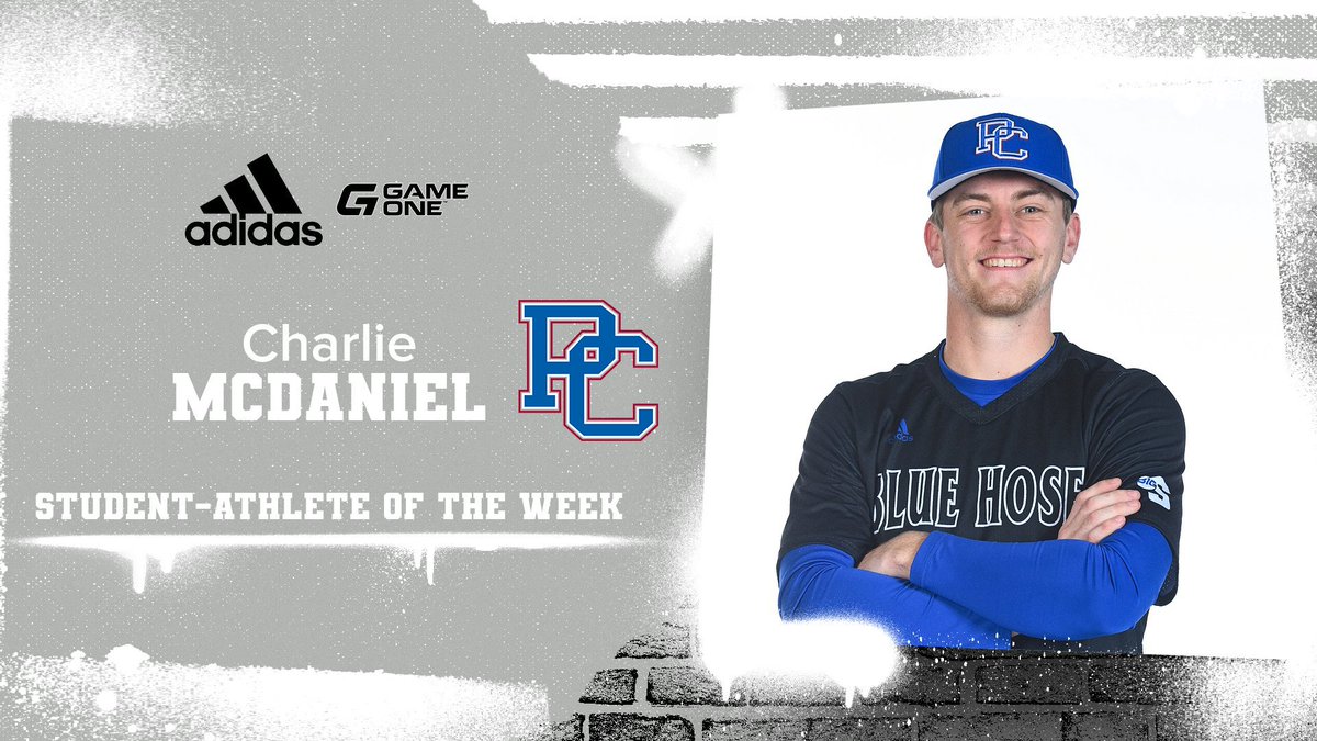 Give it up for Charlie McDaniel being named this weeks @adidas / @GameOne_USA Student-Athlete of the Week ⚾️ 📰 - shorturl.at/lqAEH #GoBlueHose