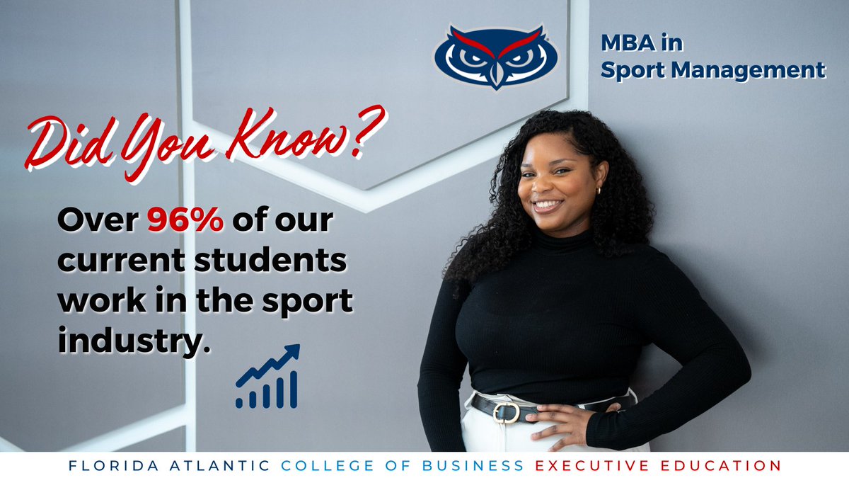 🌴 Envision yourself in the dream sports job you've always wanted. Empower yourself or staff with comprehensive knowledge & join the ever-growing network of the globally-ranked @FAUmbasport Management from @FAUExecEd. More: ow.ly/74oj50RaPtm #FAUExecEd #FAUMBASport