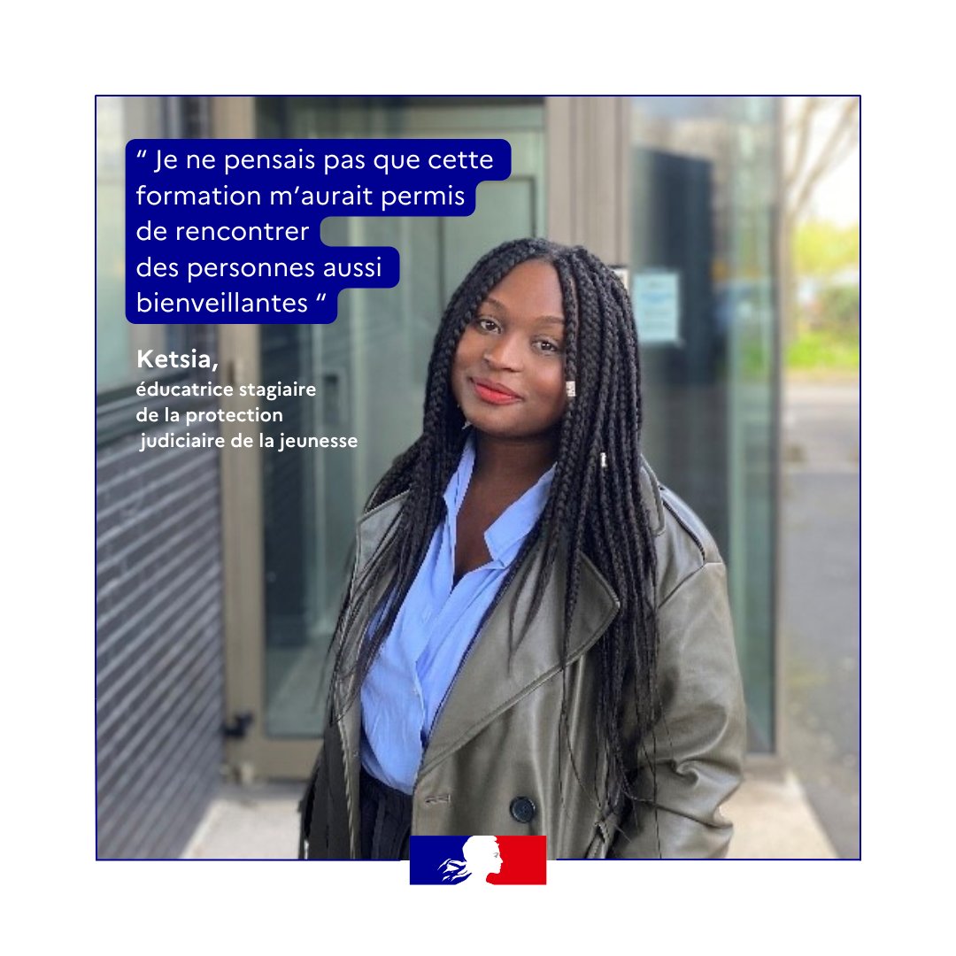 Après un an de formation à l’école nationale de la protection judiciaire de la jeunesse pour devenir éducatrice, Ketsia revient sur son cursus. Retrouvez son interview. 👉bit.ly/3QiCUov 📅Vous souhaitez devenir éducateur ? Inscrivez-vous au concours jusqu’au 6 mai.