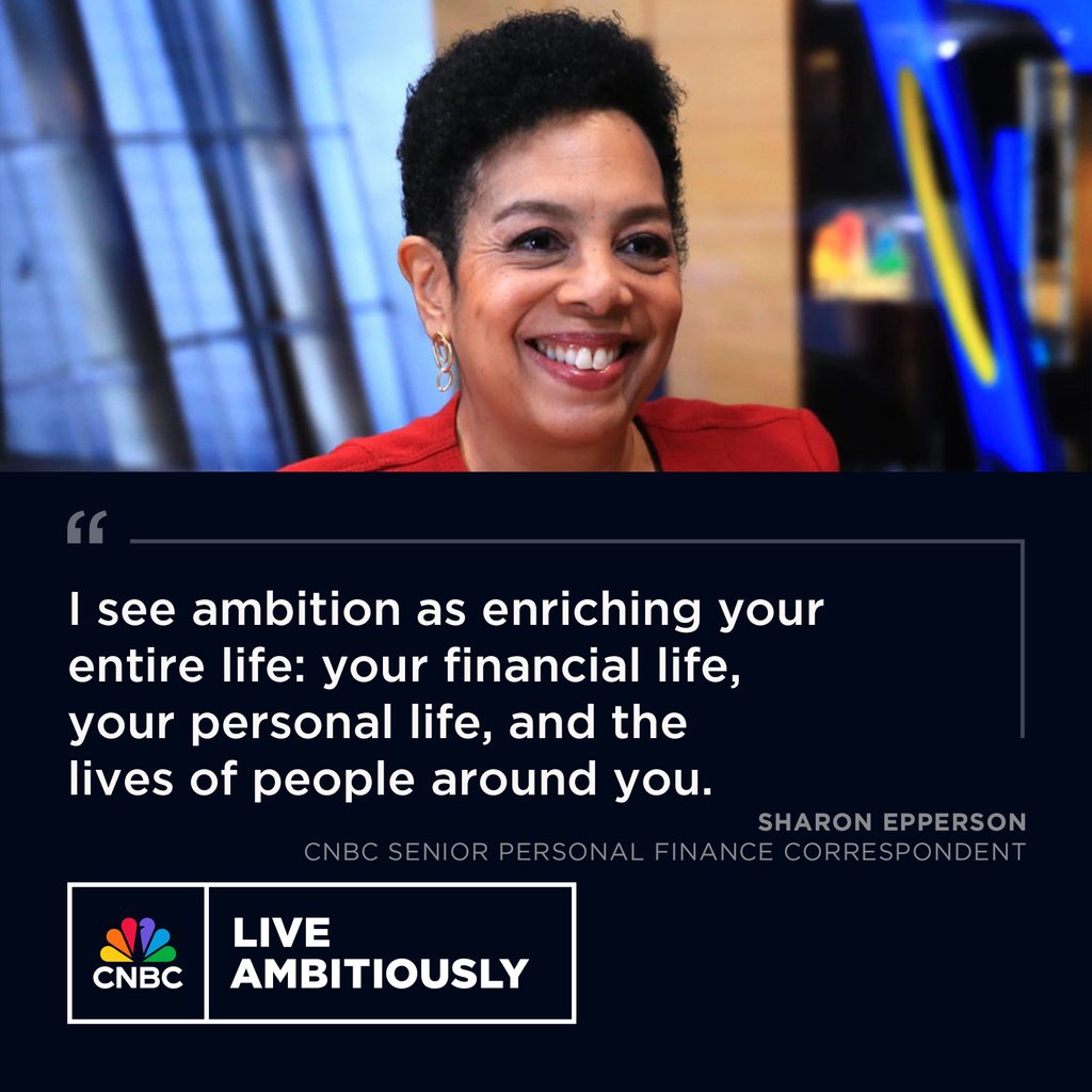.@CNBC Senior Personal Finance Correspondent @sharon_epperson’s ambition is to build people up and help them manage their money. #LiveAmbitiously #financialliteracymonth #money #ambition #cnbc