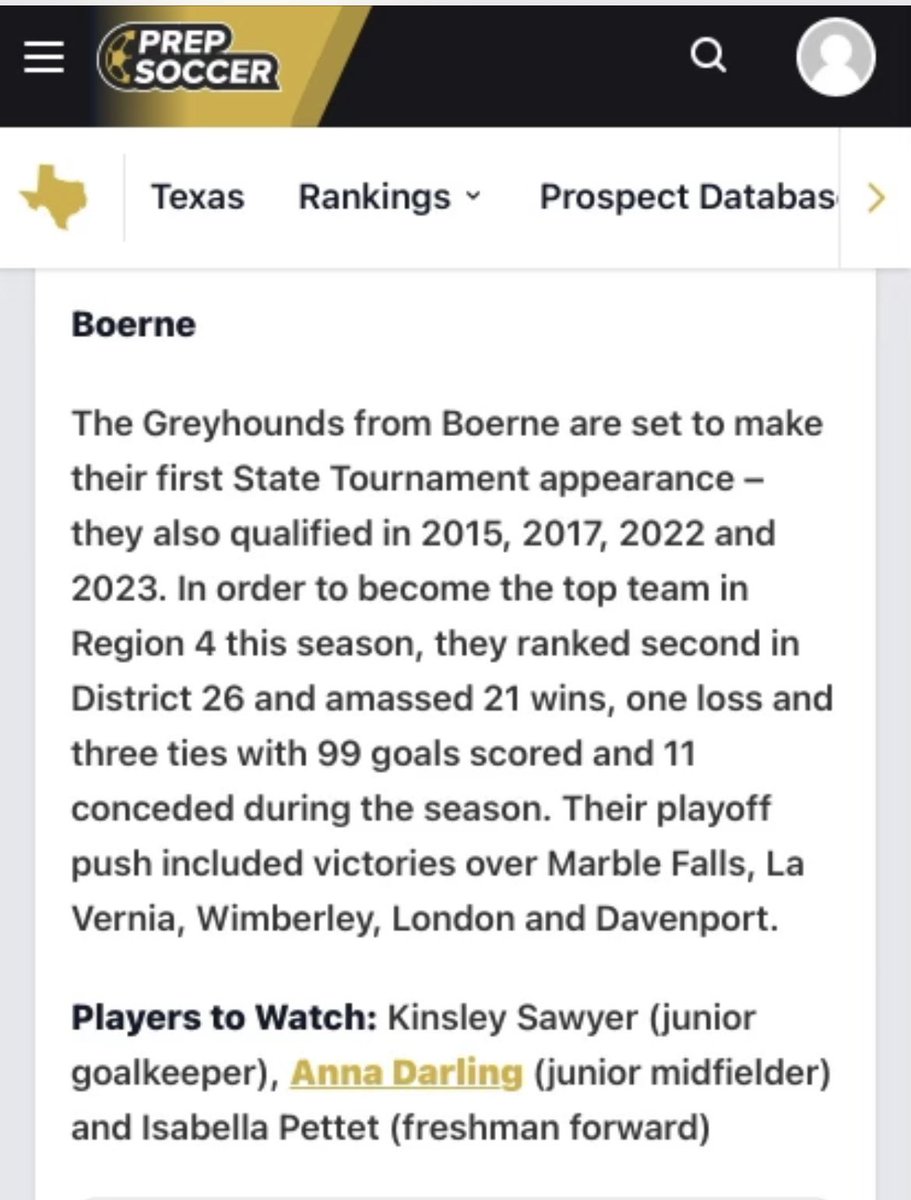 Thank you @PrepSoccer for the shout-out! So excited for this opportunity to compete for a state title & represent @Boernehs! Go Hounds!!!