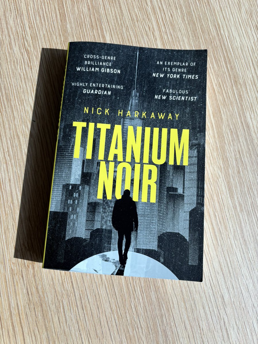 Just about to finish Titanium Noir, a terrific little speculative thriller. Love reading cross-genre novels.