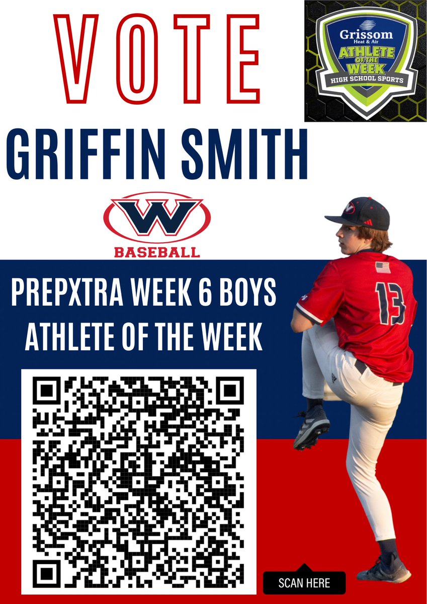 Keep voting for Griffin Smith for @prepxtra Boys Athlete of the Week! You can vote once per hour. RT to spread the word. knoxnews.com/story/sports/h… #RebsBSB #OneWest @Westrebelsports @westrebelsfb @WestRebsWsoccer @KnoxWestWLax @WestHighCC @WestRebsSoccer @westrebelshoops
