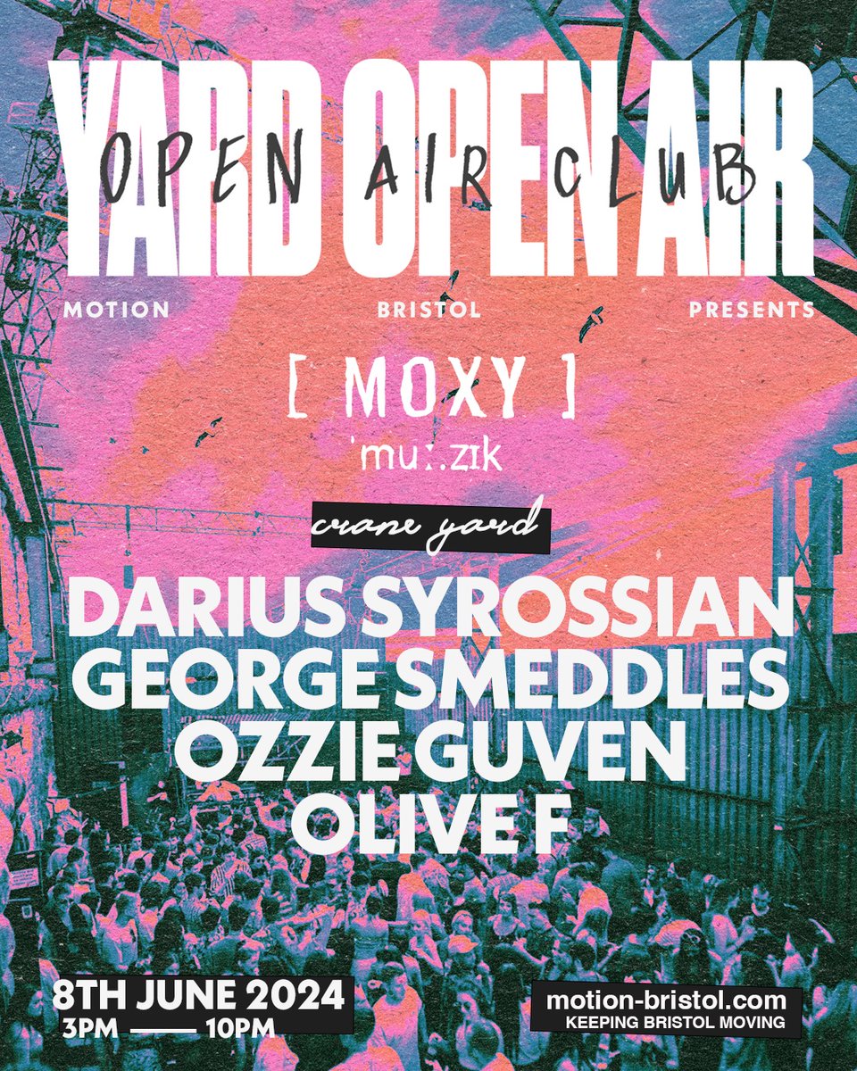 08.06 // YARD OPEN AIR CLUB ☀️ MOXY MUZIK

We're excited to announce one of Manchester’s most famed labels, <a href="/moxy_muzik/">[Moxy]Muzik</a> joins us this June, led by label boss <a href="/DariusSyrossian/">Darius Syrossian</a>. Support comes from <a href="/GeorgeSmeddles/">George Smeddles</a>, <a href="/ozzie_guven/">Ozzie Guven</a> &amp; Olive F

Tickets are live — bit.ly/3Jd5Zxx