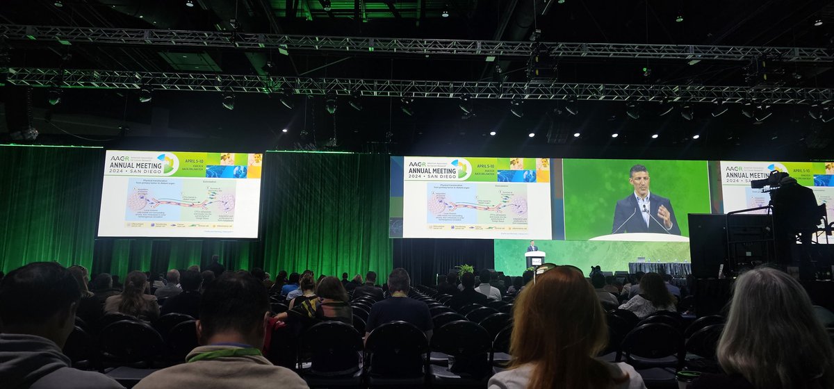 Day 5 of #AACR24 is kicking off with the Plenary session on genome, microenvironment and host through metastasis!