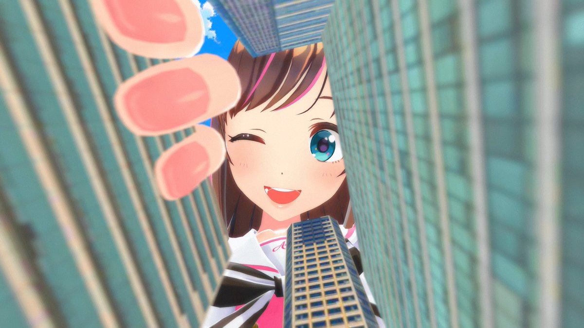 It seems like a giant Kizuna has found you.. Not much time to hide now! #giantess #sizetwitter #巨大娘