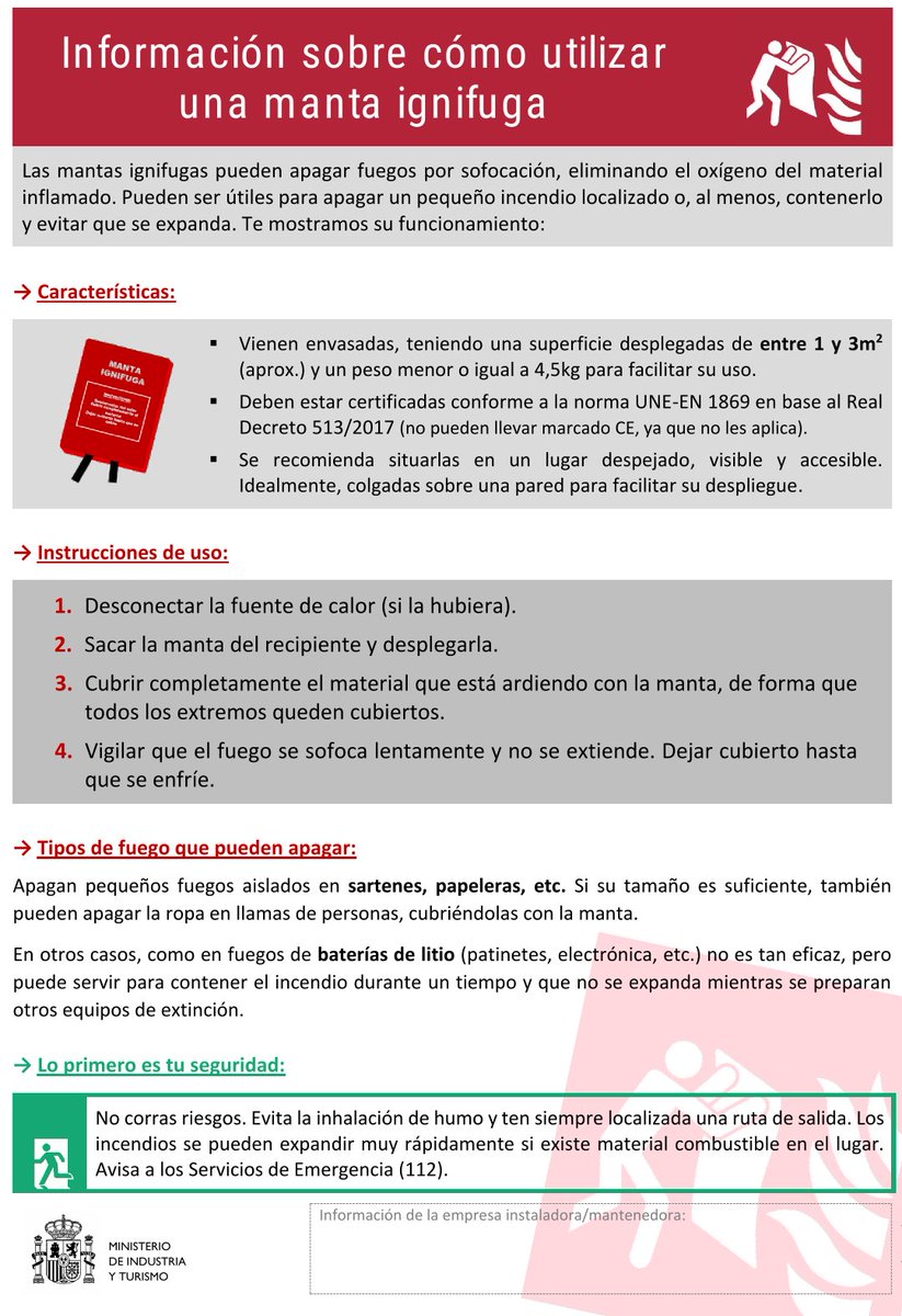 ➡️ ¿Conoces los folletos informativos del Ministerio de Industria y Turismo sobre medios de protección contra #incendios 🔥?
