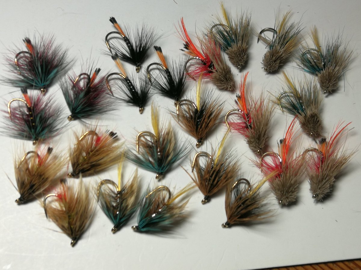 There you go guys - today's dying art form in 100% fur and feather. For a longtime client heading to South Uist chasing a few sea trout in a couple of months. My traditionals, variants and bomber muddlers to his recipe. Just add a decent blow.!!
