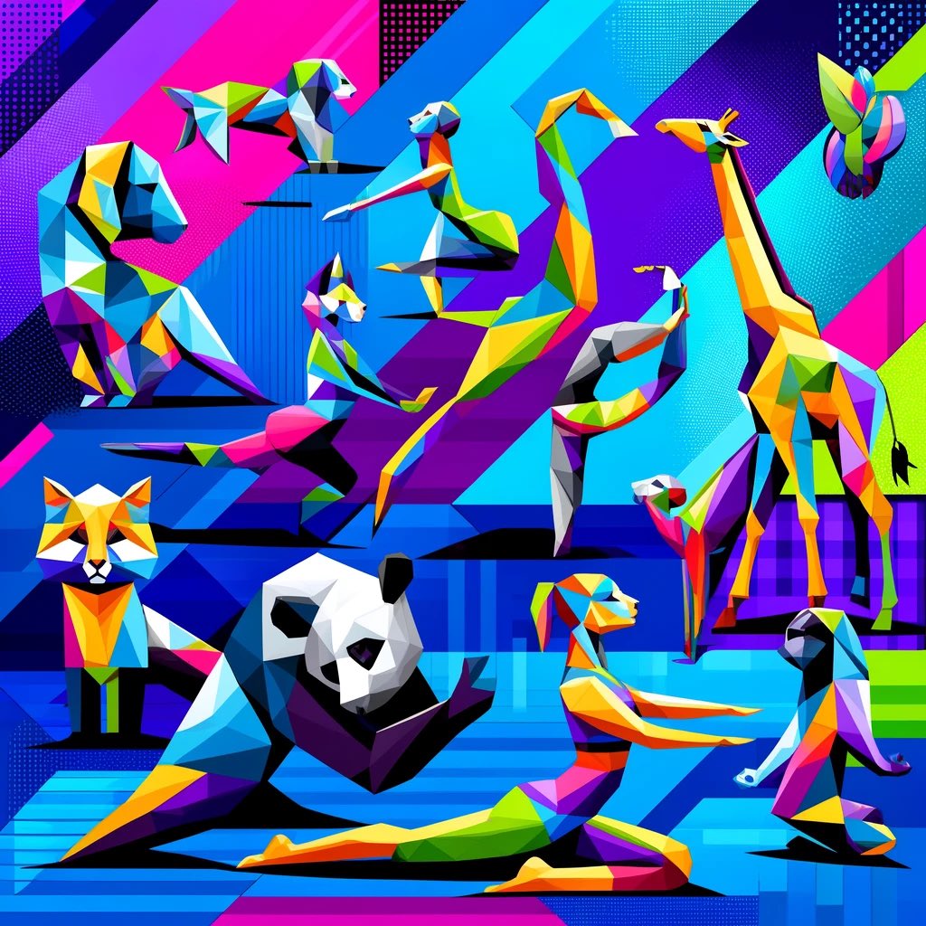 It’s yoga time 🐼🦊🦒