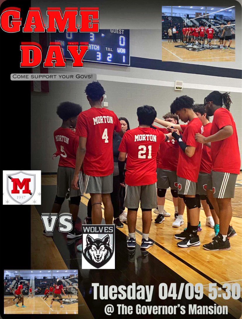 Boys Volleyball vs Hammond Central today! Let’s #GoGovs 🎩🏐 <a href="/MortonHighGovs/">Morton High School</a> <a href="/SCHK12/">School City of Hammond</a>
📍 MHS Gymnasium 
⏰ 5:00pm 
🆚 <a href="/hc_wolvesvball/">HCWolvesVolleyball</a> 
🎟️ public.eventlink.com/tickets?t=7592…