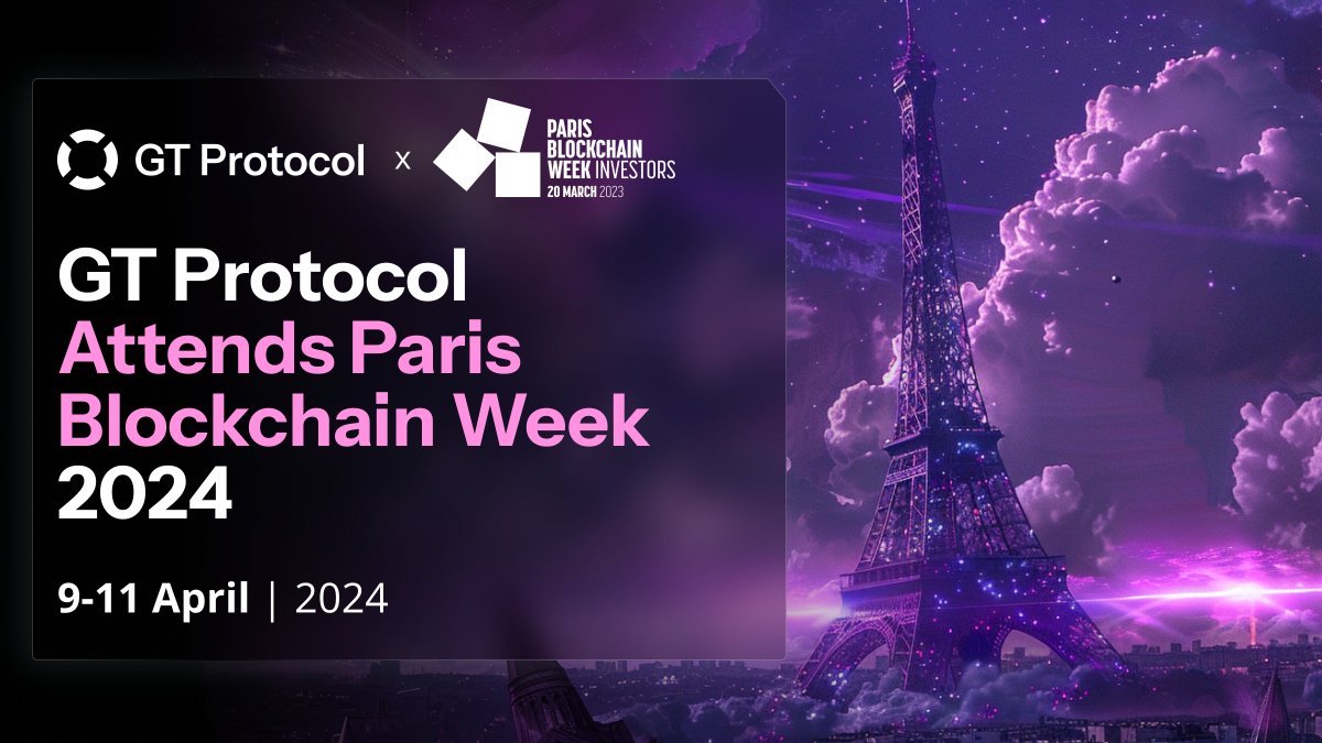 📢 GT Protocol is proud to announce that we will be a sponsor at @ParisBlockWeek, happening from April 9th to 11th, 2024! 💡Paris Blockchain Week (PBW) is Europe's largest blockchain and digital assets event, covering all aspects of blockchain technology. We'll also be speakers…