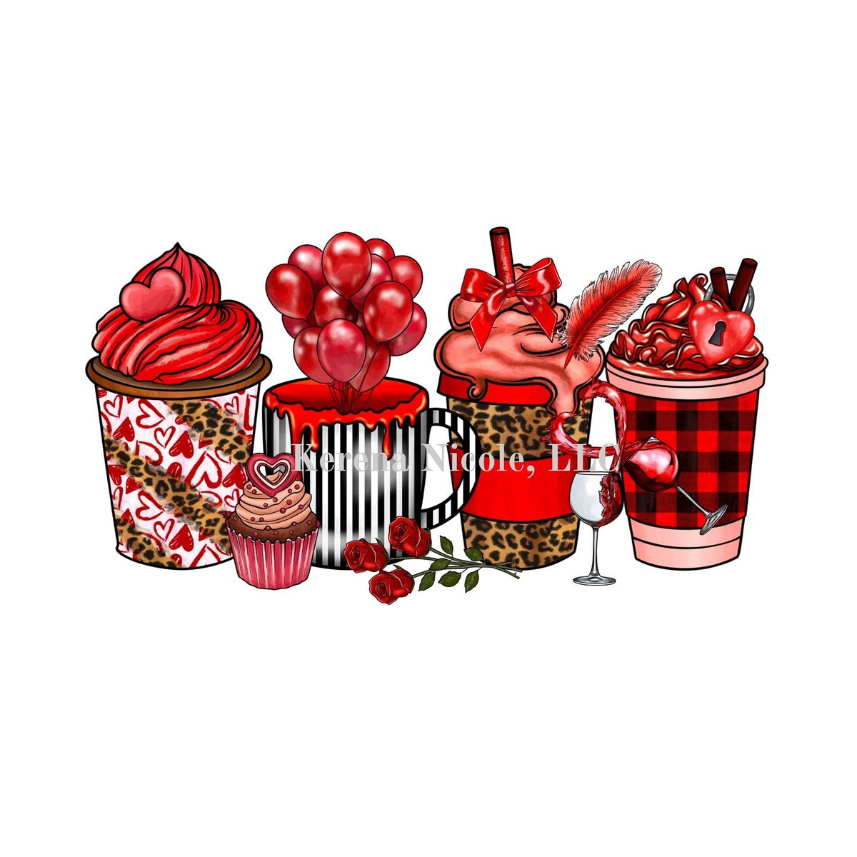 Ready To Press DTF Transfer Valentines Day Latte Hot Chocolate Red Wine Cupcake tuppu.net/50eba77e #melaninfashion #fashionjewelry #blackownedbusiness #explore #ScreenprintDesigns