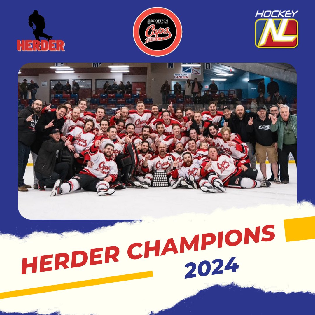 Congratulations to the St. John’s Caps for winning the Herder Championship last weekend in Deer Lake! They played 4 great games against the Deer Lake Redwings. Great work! @SJSeniorCaps