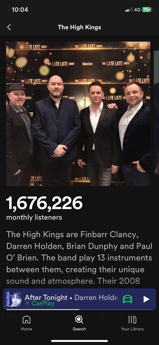 Really is amazing. Thanks to all our @Spotify listeners around the world. @TheHighKings #Global