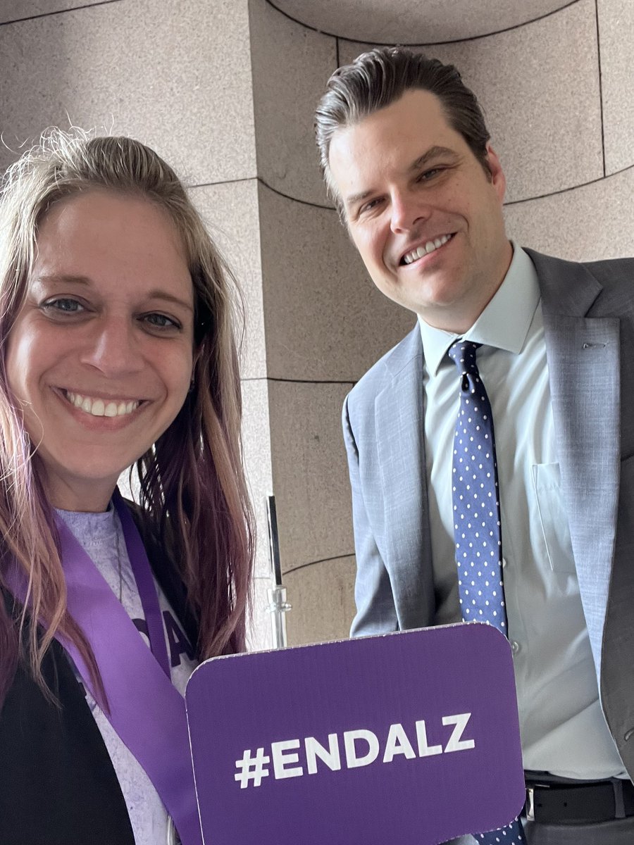 Nice running into you @RepMattGaetz! Thank you for stopping and taking the time to talk about Alzheimer’s 💜 Please help us continue to the fight to #EndAlz #AlzForum