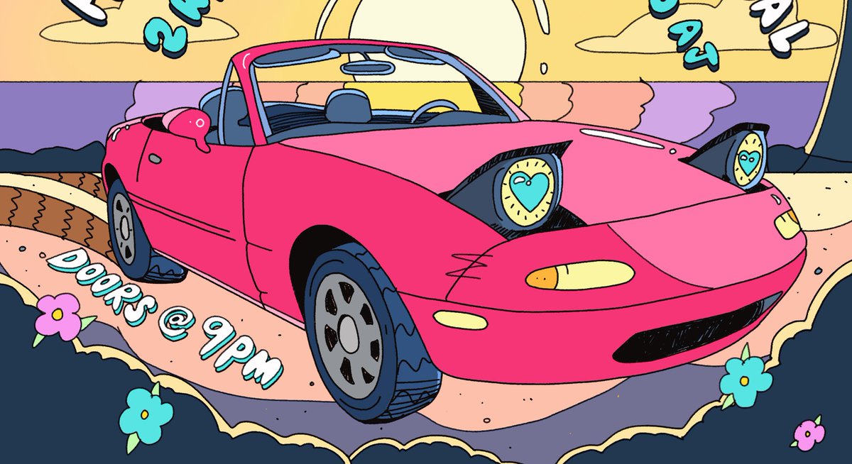 i can’t show the full lineup poster yet but look at this cute Miata I drew ok!! beepbeep