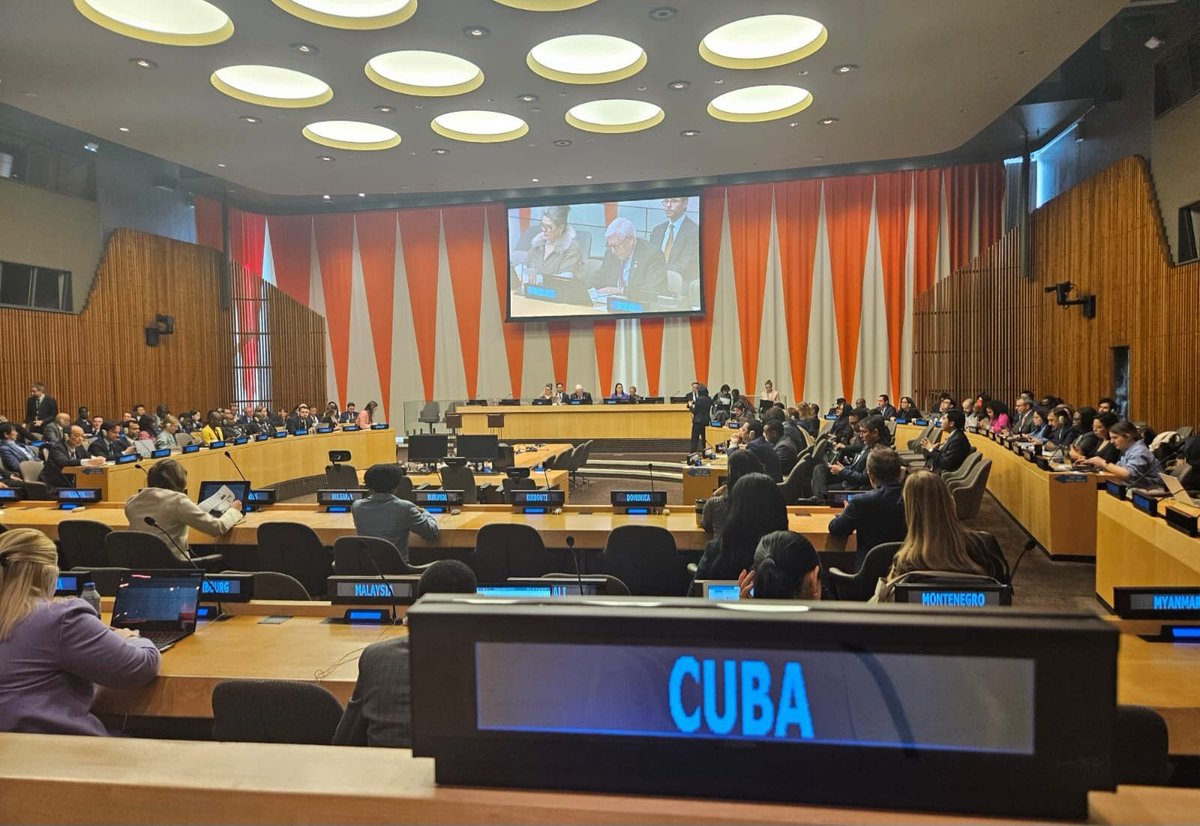 #Cuba resultó electa hoy a la Comisión de Prevención del Delito y Justicia Penal (2025-2027) y a Comisión de Desarrollo Social (2025-2029),órganos subsidiarios d ECOSOC d #ONU🇺🇳,elección q evidencia el reconocimiento d la comunidad internacional al desempeño de🇨🇺en esos ámbitos.