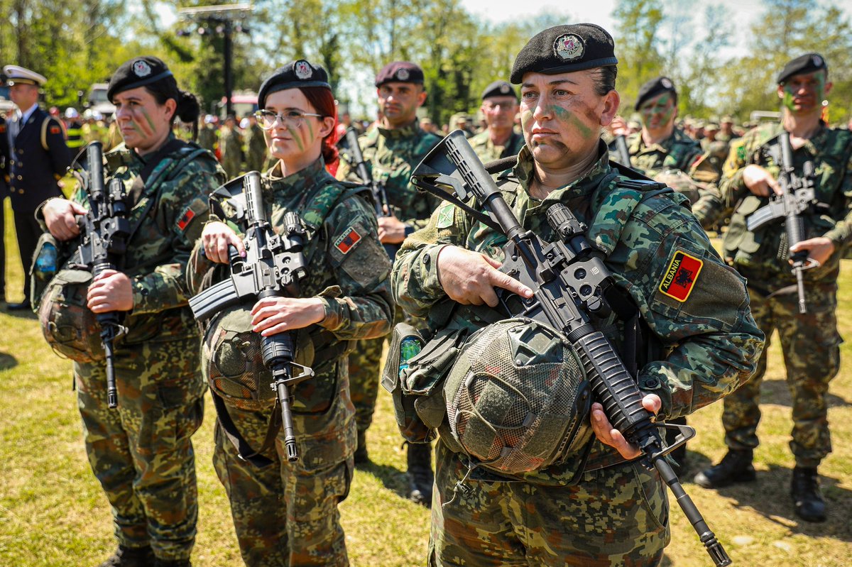 Celebrating 15 Years as @NATO Allies: Stronger and More United Than Ever. Chargé d’Affaires David Wisner, alongside President Bajram Begaj, Defense Minister Niko Peleshi, Chief of Defense Arben Kingji and the brave men and women of the Albanian armed forces marked the 15th