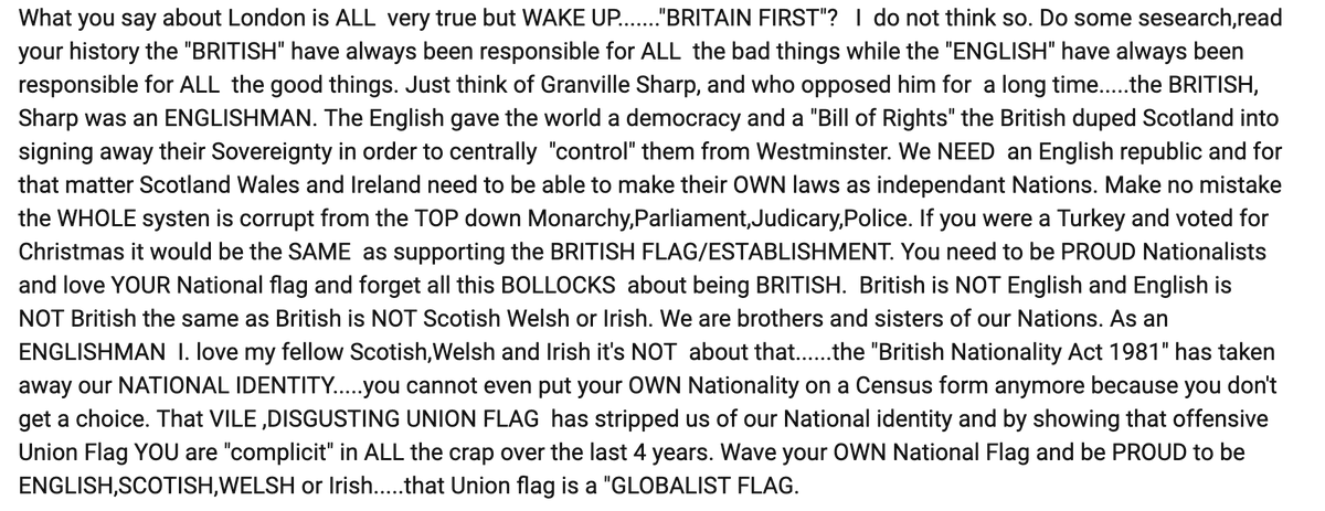 This is my response to BRITAIN FIRST youtube post this afternoon about the Mayoral Elections in May. The ONLY thing I agree is, we need that extremist Khan OUT  of London.