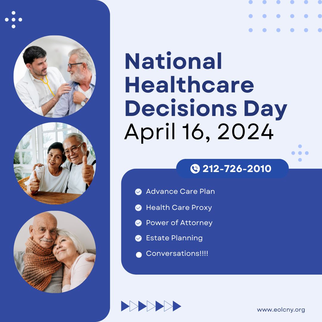 Nat'l Healthcare Decisions Day in one week away! Complete your forms and, more importantly, have your conversations! If you would like us to call you to remind you about these important tasks, comment below or send us a message. #NHDD #advancecareplan #difficultconversations #eol