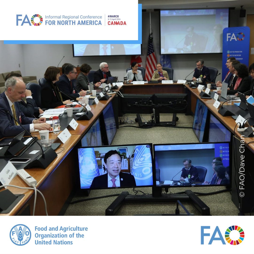 The 8th @FAO Informal Regional Conference for North American has kicked off today! For 2 days, government officials & stakeholders from the United States & Canada and FAO will define priorities for agrifood systems transformation. Read more 👉 bit.ly/3U7EHPg #INARC8