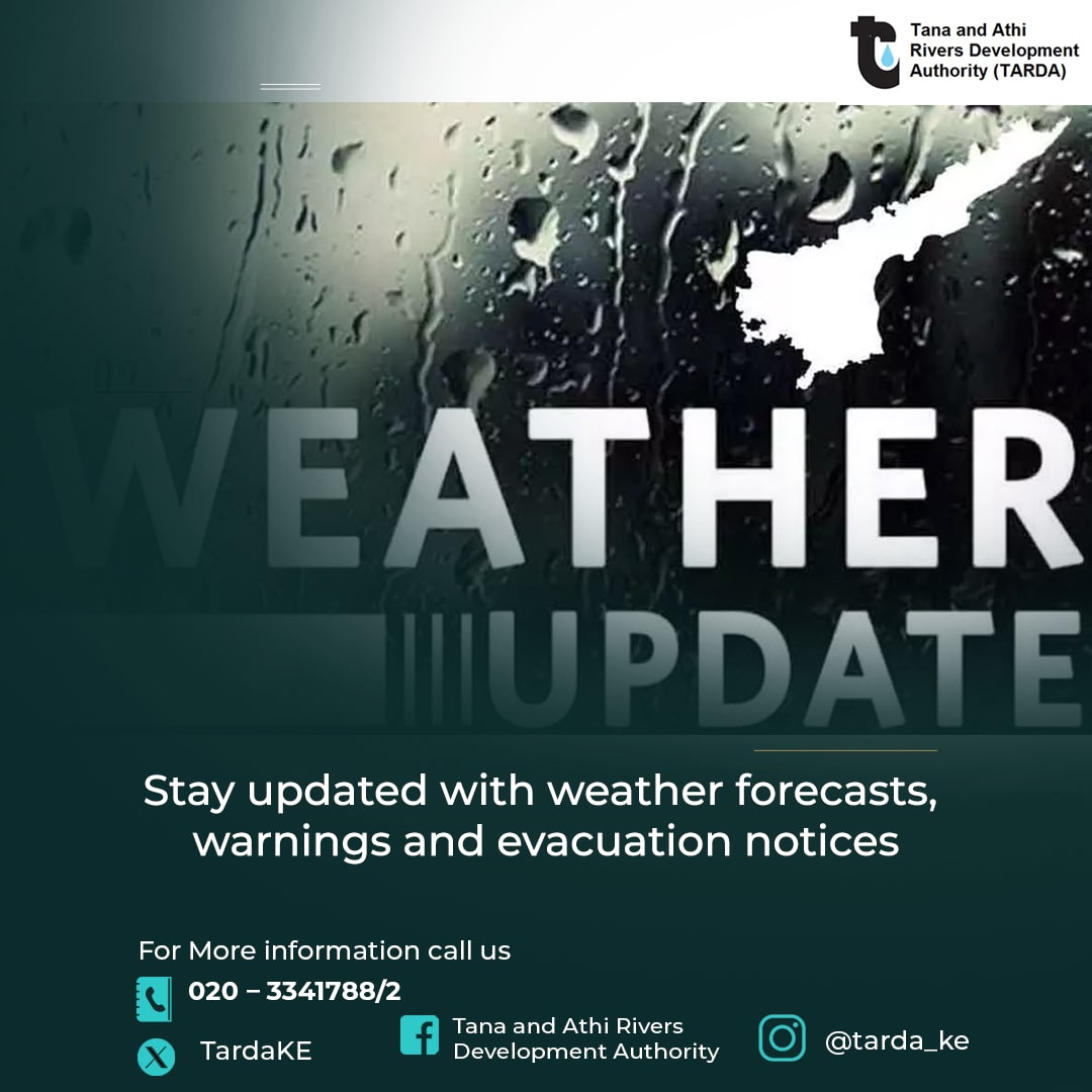 🌧️With the current heavy rains, it's crucial to stay informed. Keep updated with weather forecasts and advisories to ensure your safety & preparedness. Remember to heed any alerts from local authorities and play your part in keeping our communities safe. #StayInformed @TardaKE