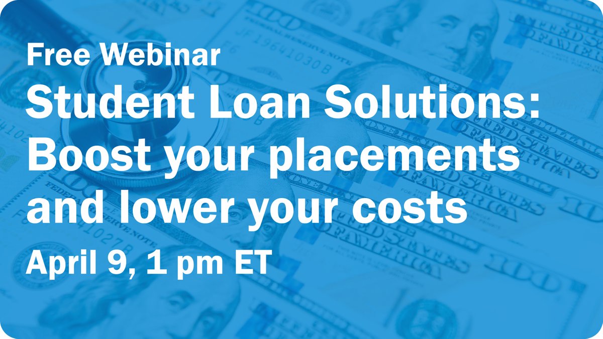 Physician Recruiters – Our free webinar is geared toward your success! Join PracticeLink and student debt expert, Navigate, for, “Student loan solutions: Boost your placements and lower your costs” this afternoon, Tues. 4/9 at 1pm ET. hubs.li/Q02sgwJb0