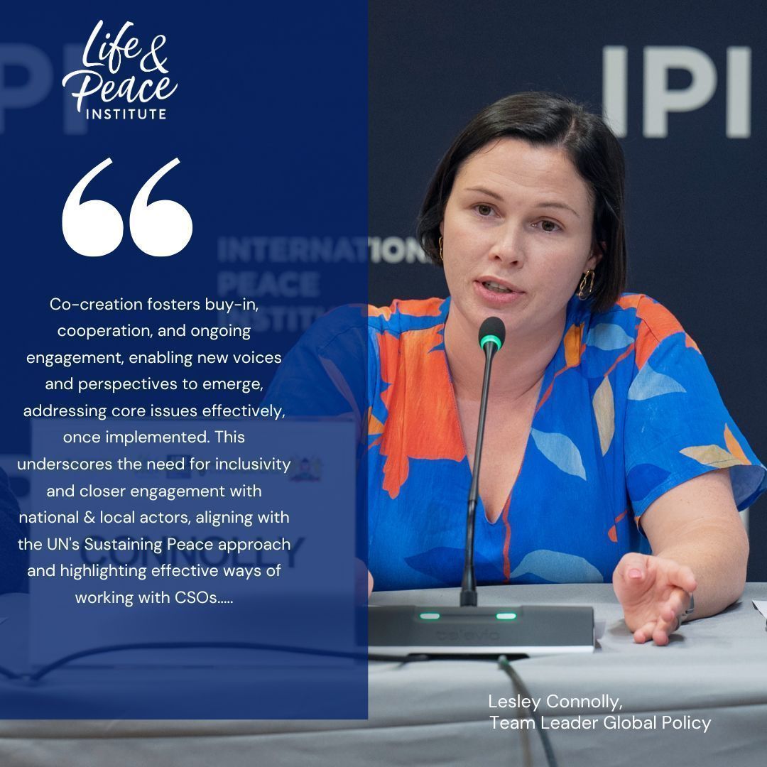 LPI's @lesleyconnolly3 reflection on the importance of inclusion and meaningful engagement was drawn from LPI's learning in the Kenya Peacebuilding Architecture Review on the public forum on 'Kenya’s National Peacebuilding and Prevention Strategy' in New York. @AmaniPamoja