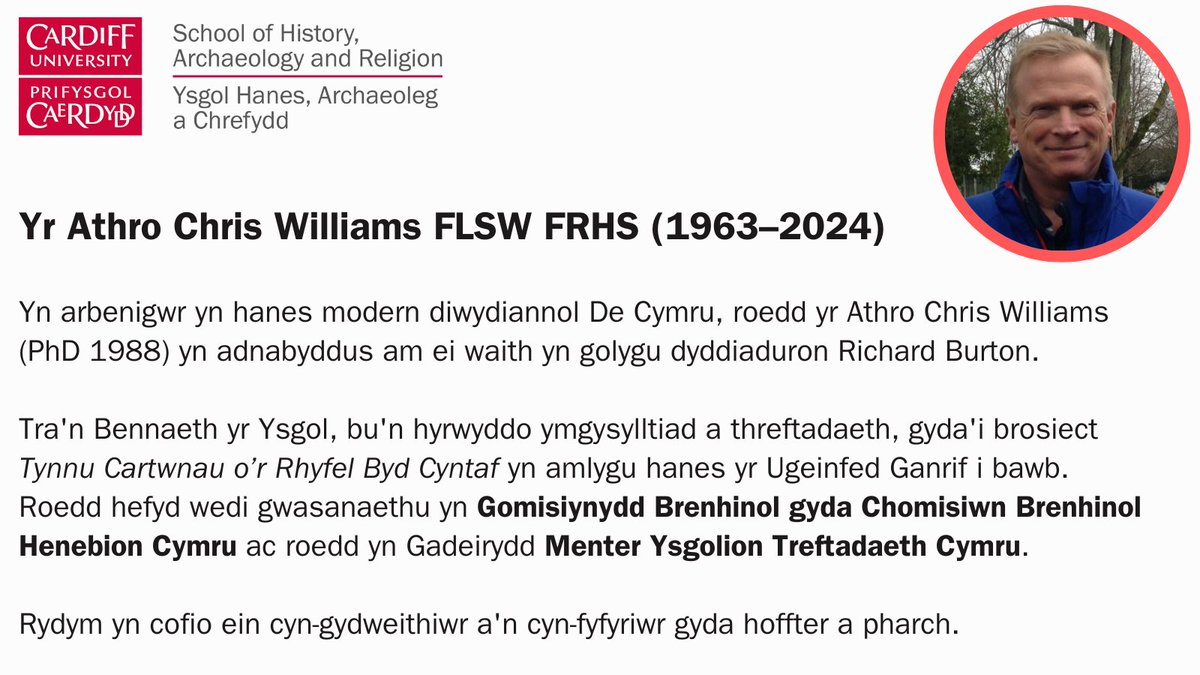 Yr Athro Chris Williams FLSW FRHS (1963–2024)