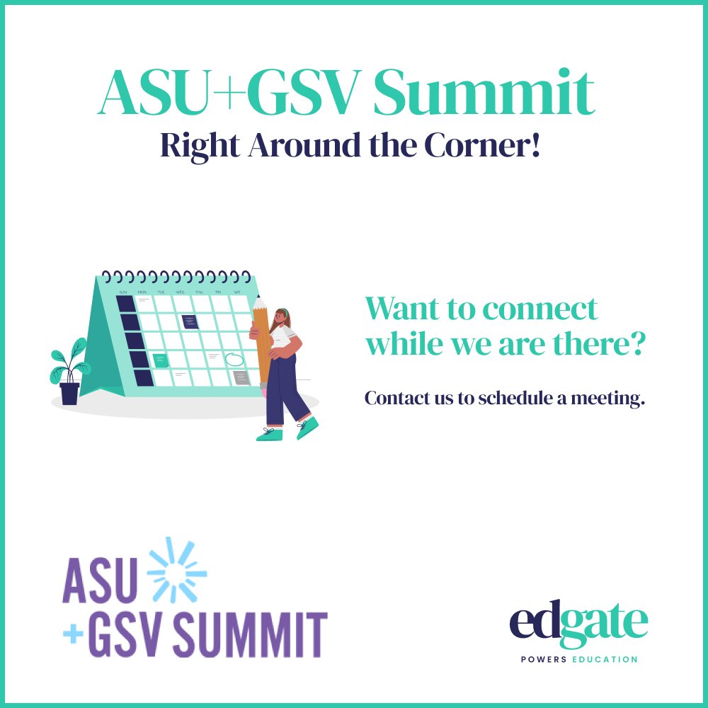 Attending ASU+GSV next week? Schedule a time to meet with one of our EdGate representatives. zurl.co/BphW