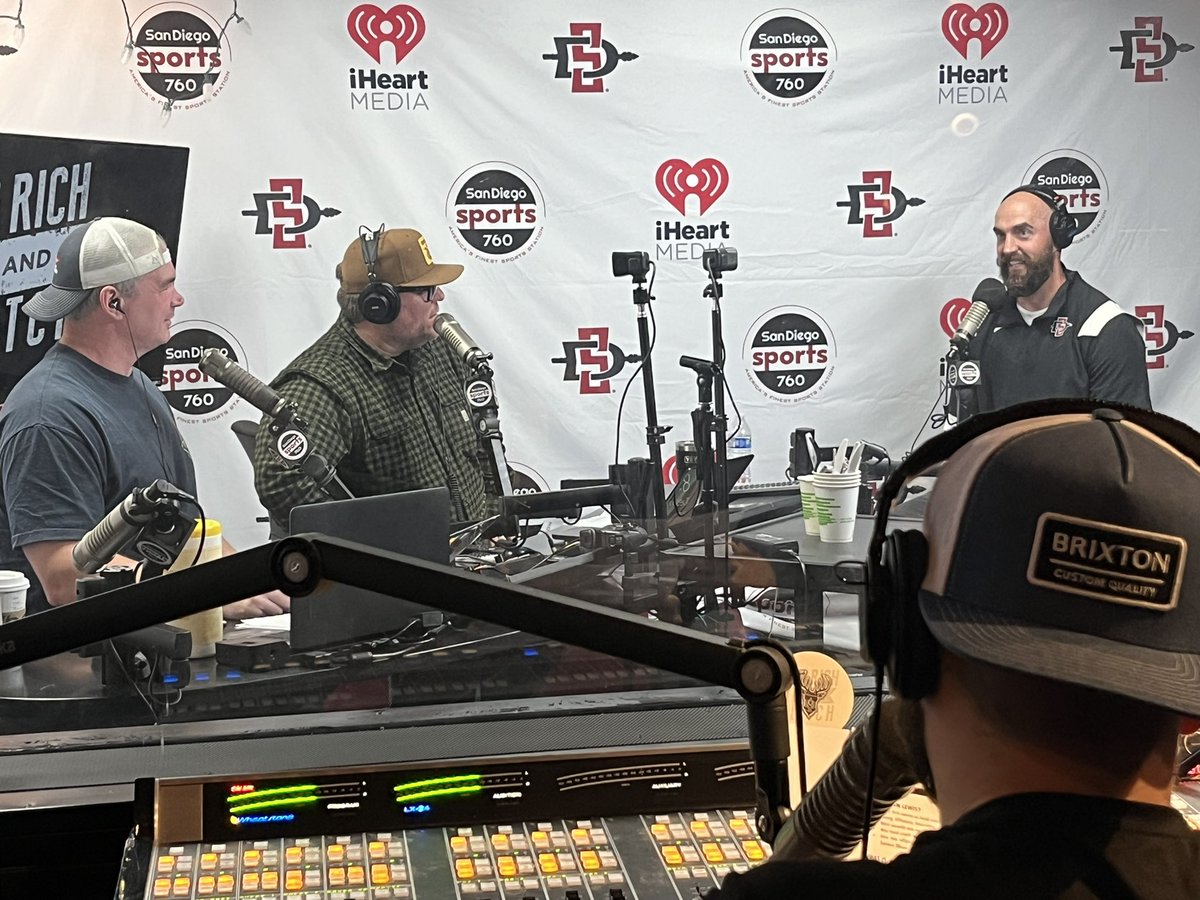 In studio with @Sports760 and @BigRichTDFletch this morning. Making our rounds at @iHeartRadio. Listen: sportssd.iheart.com