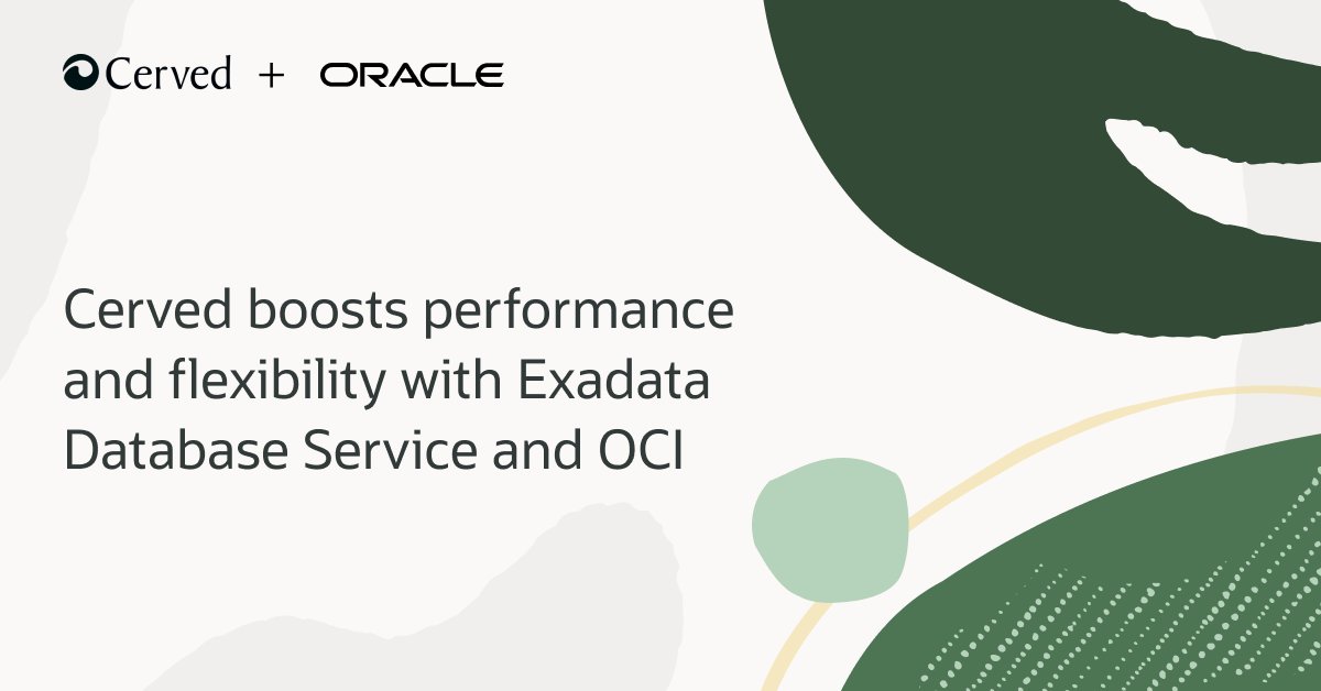 Leading financial tech firm migrated critical #OracleExadata Databases to OCI to improve performance and scale with the cloud. social.ora.cl/6017wdzfB