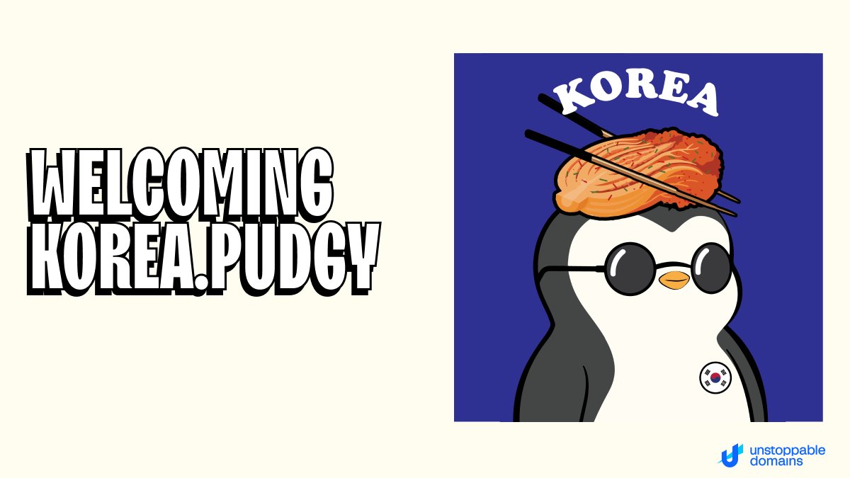 Congratulations @PudgyKorea 🇰🇷 Korea.Pudgy has just been distributed to you in order to help further empower the international Pudgy community! 🐧 Who are we sending a domain to next? 👀 #PudgyPenguins