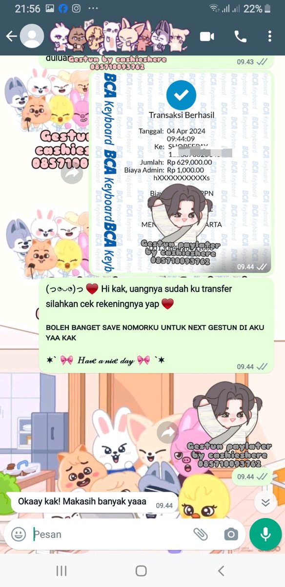 cashieshere's tweet photo. [testimoni cashieshere 756-760]

Avail gestun all nominal dan all paylater. Aman banget since 2022 no tipu tipu‼️

Cek #gestunbycashieshere for more testi💜 https://t.co/x2A153XsUT