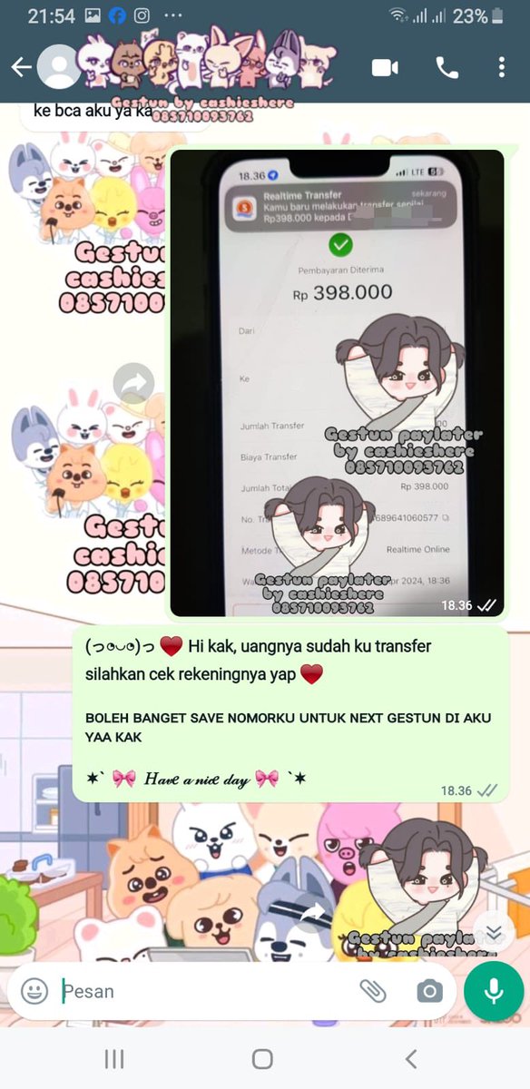 cashieshere's tweet photo. [testimoni cashieshere 756-760]

Avail gestun all nominal dan all paylater. Aman banget since 2022 no tipu tipu‼️

Cek #gestunbycashieshere for more testi💜 https://t.co/x2A153XsUT