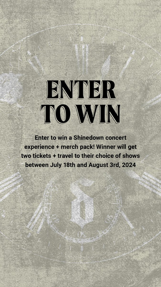 📢 Last day to enter!!! 📢 Shinedown.com/Win