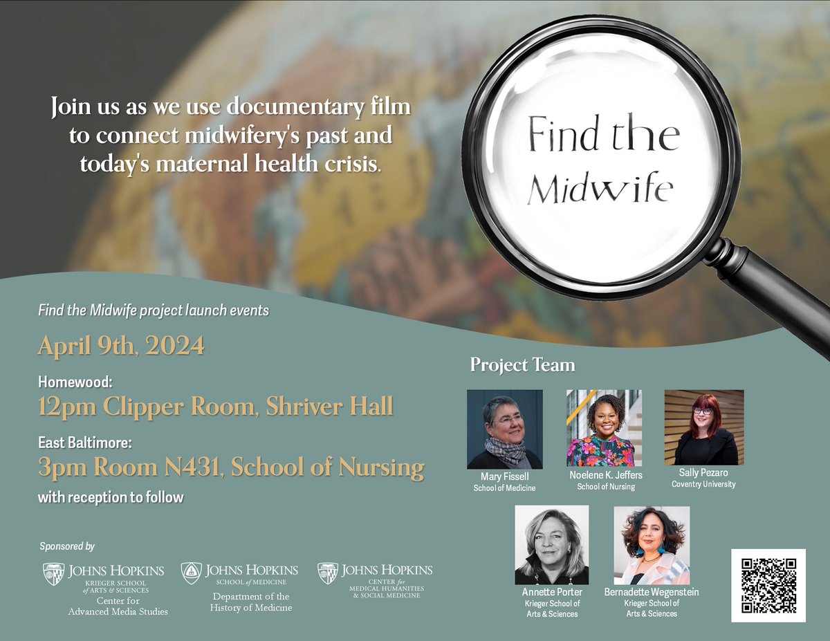 Join the Find the Midwife Project Launch today at 12pm or 3pm: hopkinshistoryofmedicine.org/pec-events/fin…