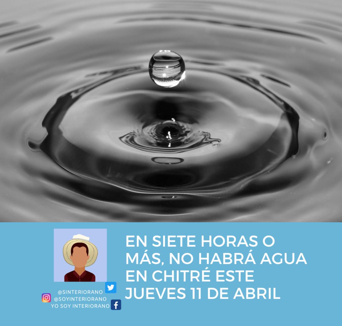 SInteriorano's tweet photo. Este jueves, 11 de abril, en horario de 8:00 a.m. a 4:00 p.m. la planta potabilizadora Roberto Reyna, ubicada en Chitré, provincia de Herrera,  suspenderá operaciones, debido a trabajos de reparación en una línea de 16” y limpieza en el canal de entrada de la toma de agua cruda. https://t.co/JciHD5Ezy3