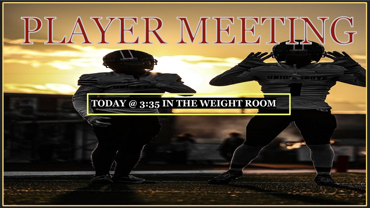 ATTENTION: player meeting today after school.