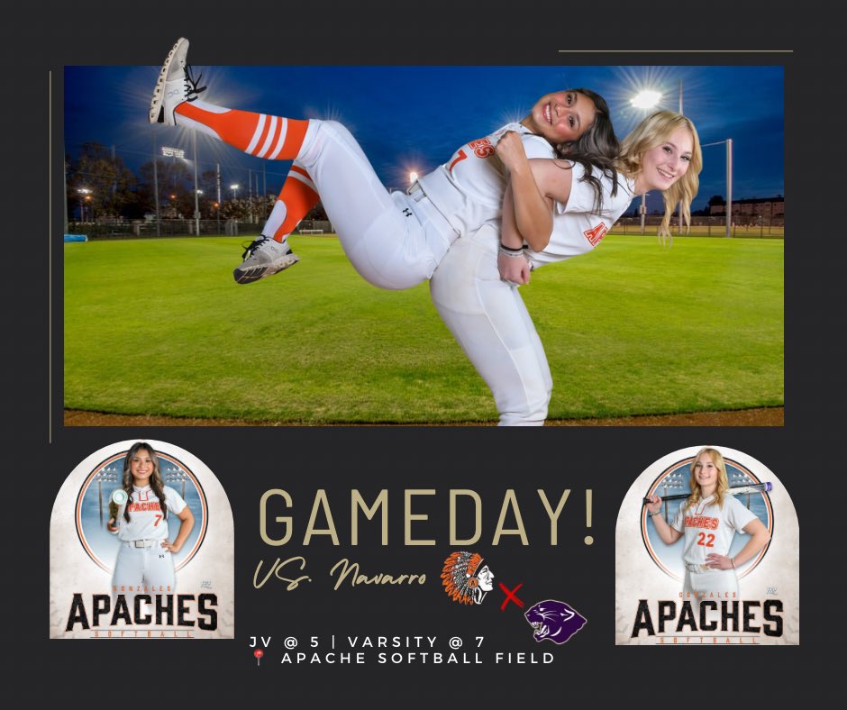 Apache_Softball's tweet photo. 🚨GAME DAY🚨
🆚 Navarro
📆 Tuesday 4/9
⏰ JV @5 | Varsity @7 
📍 Lady Apache Softball Field https://t.co/CHDbW6A2aP